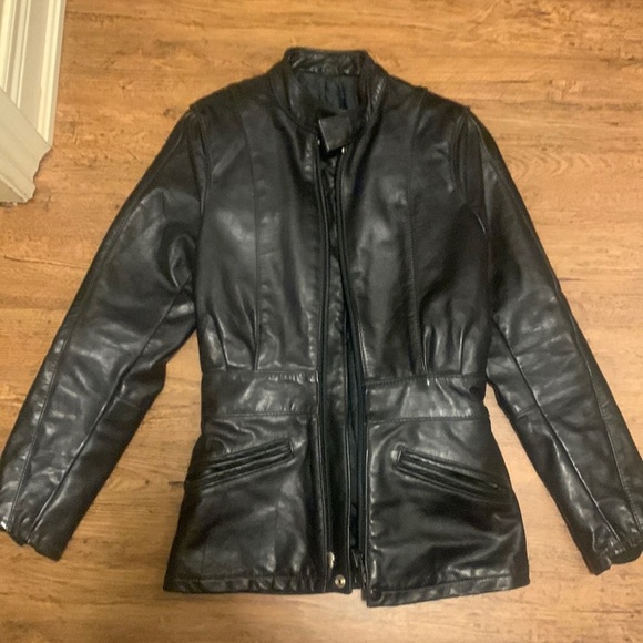 Hondaline Black Leather Sports Wear Jacket 80s MOTORCYCLE Style GENUINE Leather​ - Picture 1 of 8